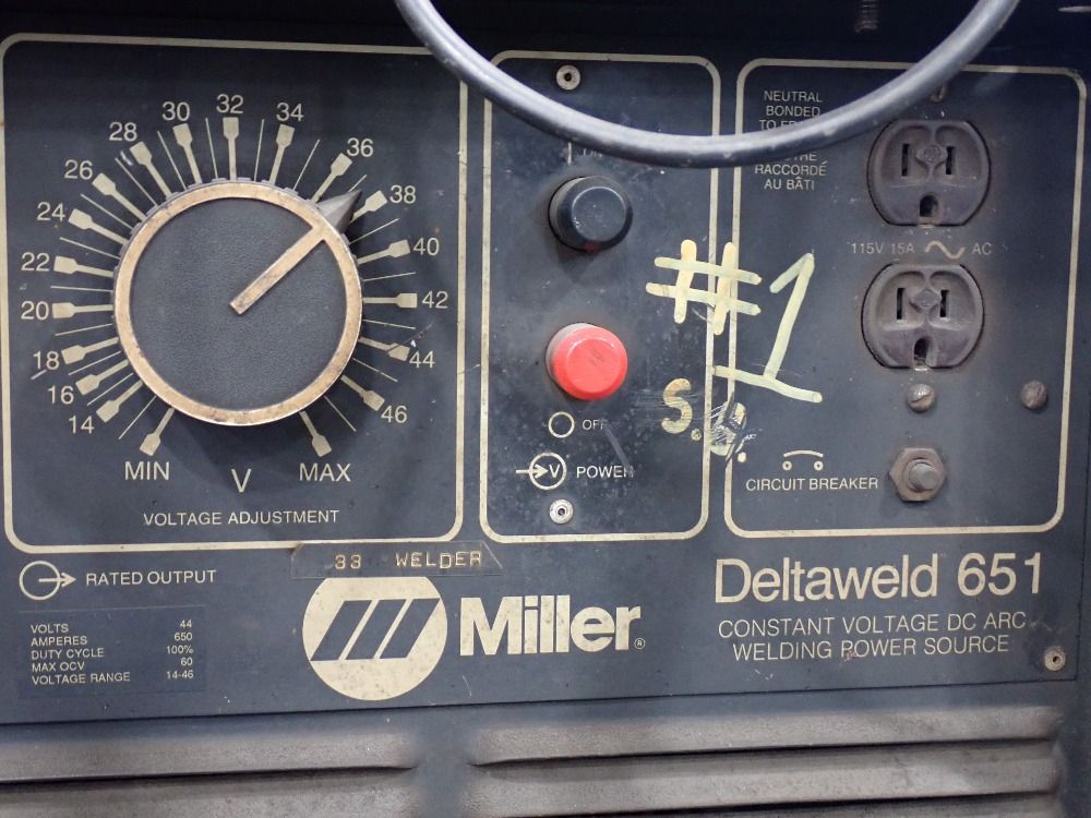 Miller 37 Kw Welder W/wire Feeder - Deltaweld 651