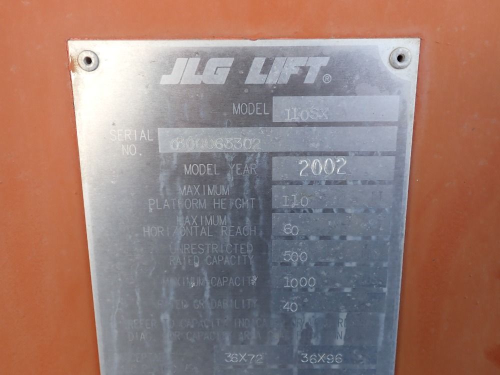 Jlg 1000 Lb Diesel Boom Lift - 110sx