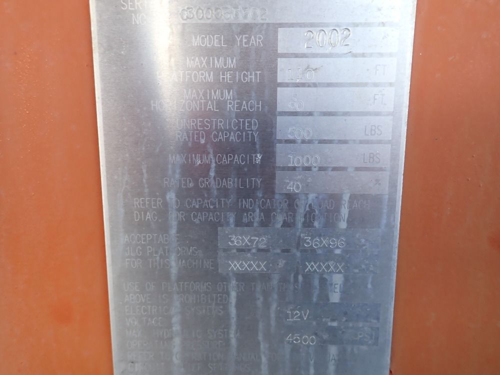 Jlg 1000 Lb Diesel Boom Lift - 110sx