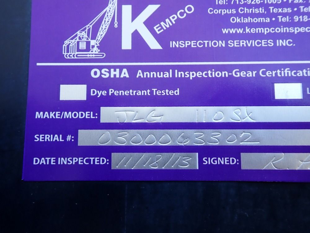 Jlg 1000 Lb Diesel Boom Lift - 110sx