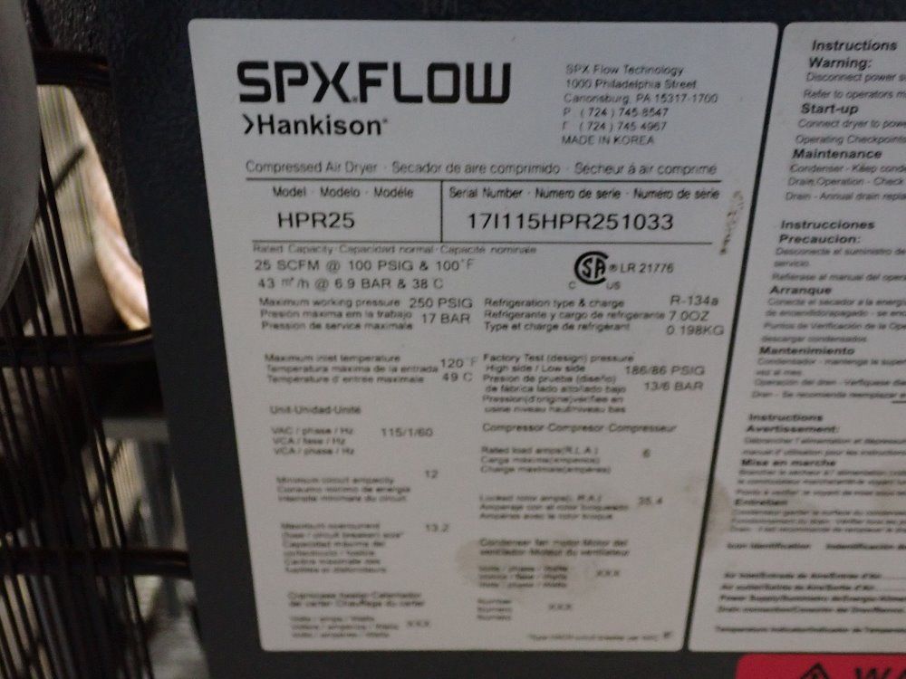 Hankison Air Dryer - Hpr25