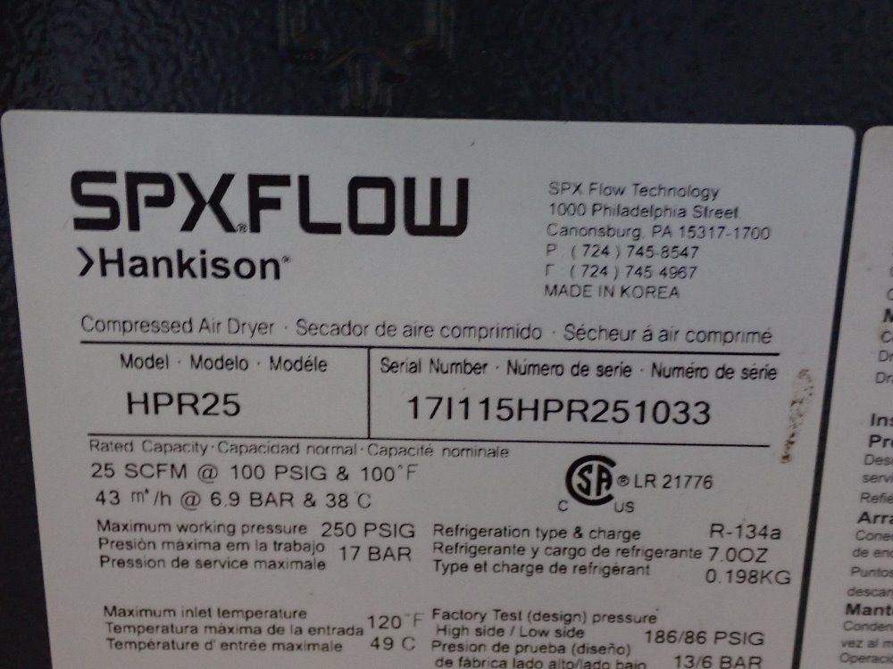 Hankison Air Dryer - Hpr25