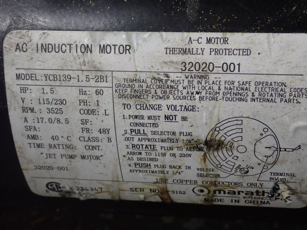 Wayne 1 1/2 Hp Pump - Ycb139-1.5-2b1