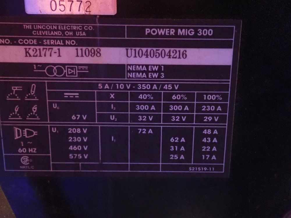 Lincoln Electric 350 Amps Welder - Powermig 300