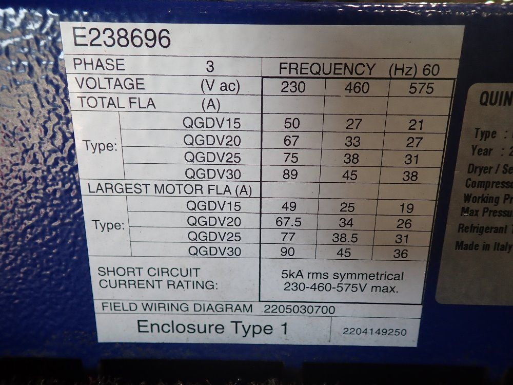Quincy 22kw Compressor - Qgdv-30