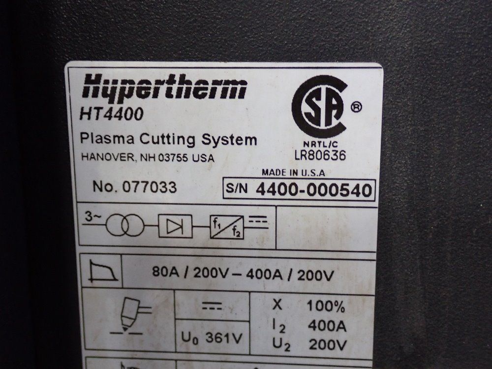Hypertherm Plasma Cutting System - Ht4400