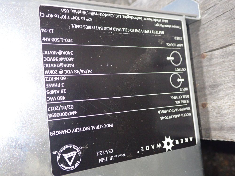 Akerwader 200/1500ah Battery Charger - Emax Hf20-48