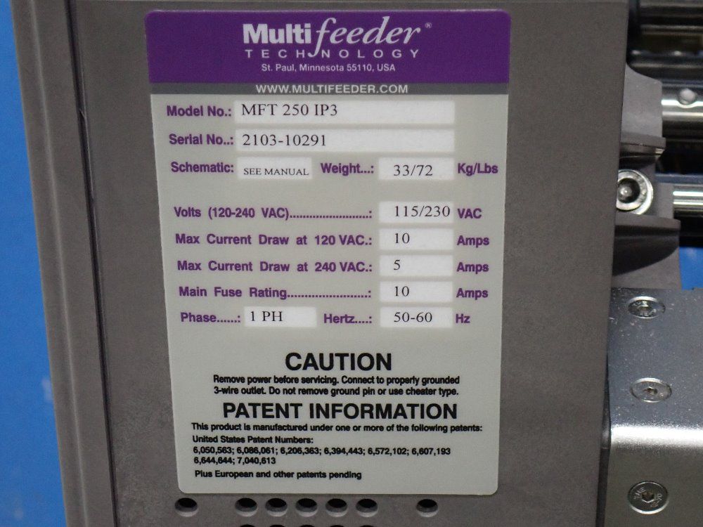 Mulitfeeder Technology Feeder - Mft250ip3
