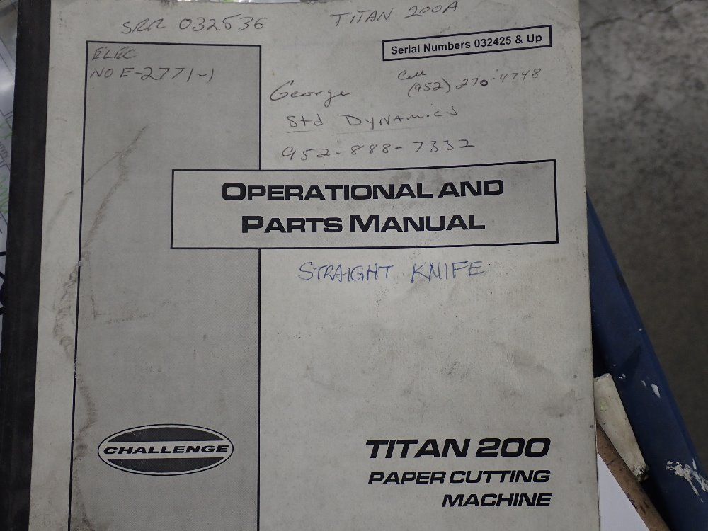 The Challenge Machinery Co. 26" Blade Paper Cutting Machine - Titan 200a