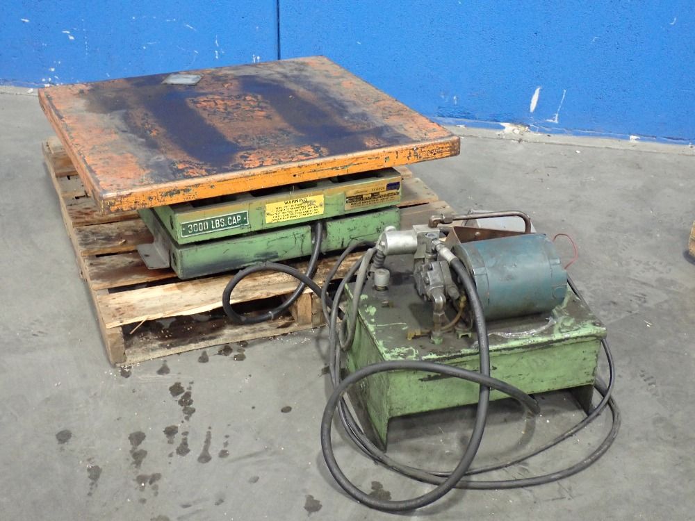 American Mfg. Co. Inc. 3000 Lbs. Hydraulic Scissor Lift Table - M-1170-2ba-s