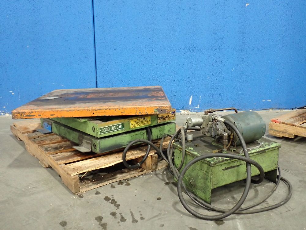 American Mfg. Co. Inc. 3000 Lbs. Hydraulic Scissor Lift Table - M-1170-2ba-s