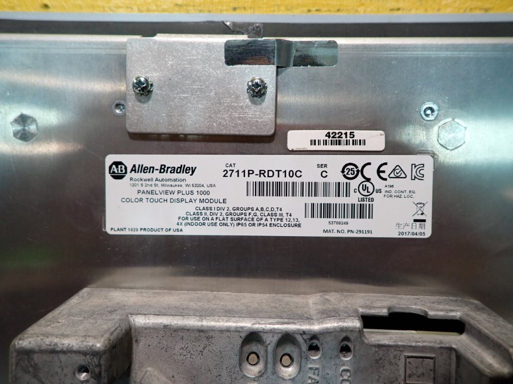 Allen-bradley 2711p-rdt10c Panelview Plus 1000 Color Touch - 2711p-rdt10c