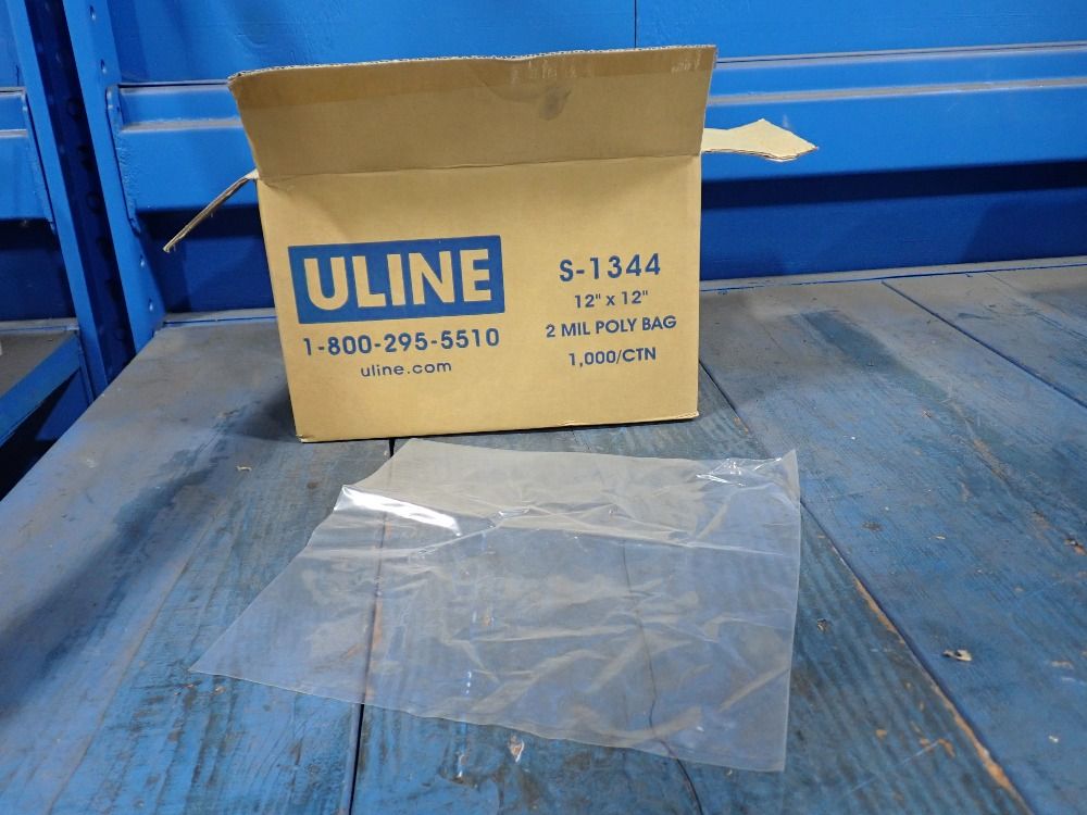 Uline 12"x12" 2mm Poly Bags - S-1344