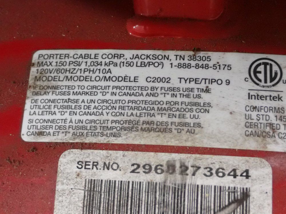 Porter Cable Air Compressor - 32002