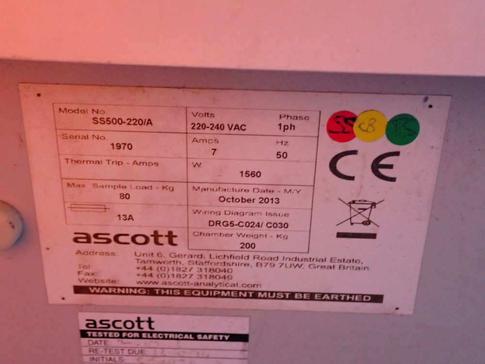 Ascott 43" X 27" X 24" Hid Salt Spray Corrosion Chamber - Ss500-220/a
