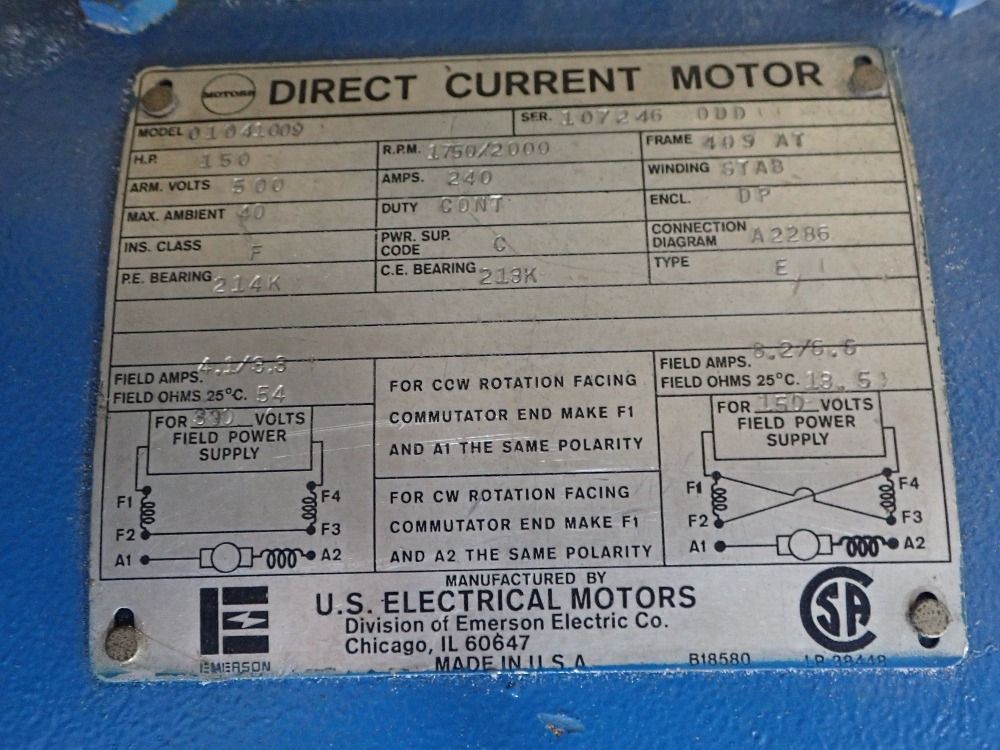 Us Electric Motors  Dc Motor