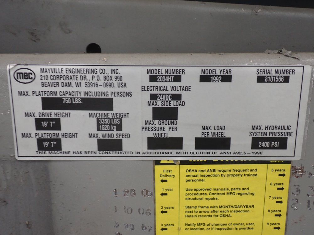 Mec 750#/19'7" Ht Electric Scissor Lift - 2034ht