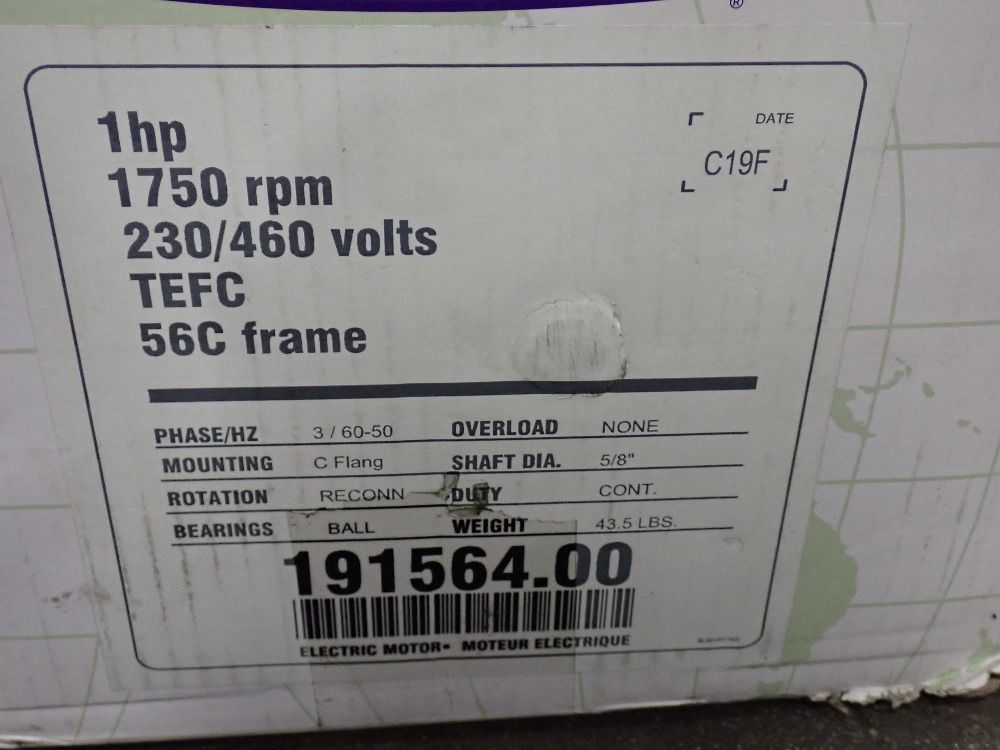 Leeson Electric Corp. 1 Hp Motor - C6t17wc46a