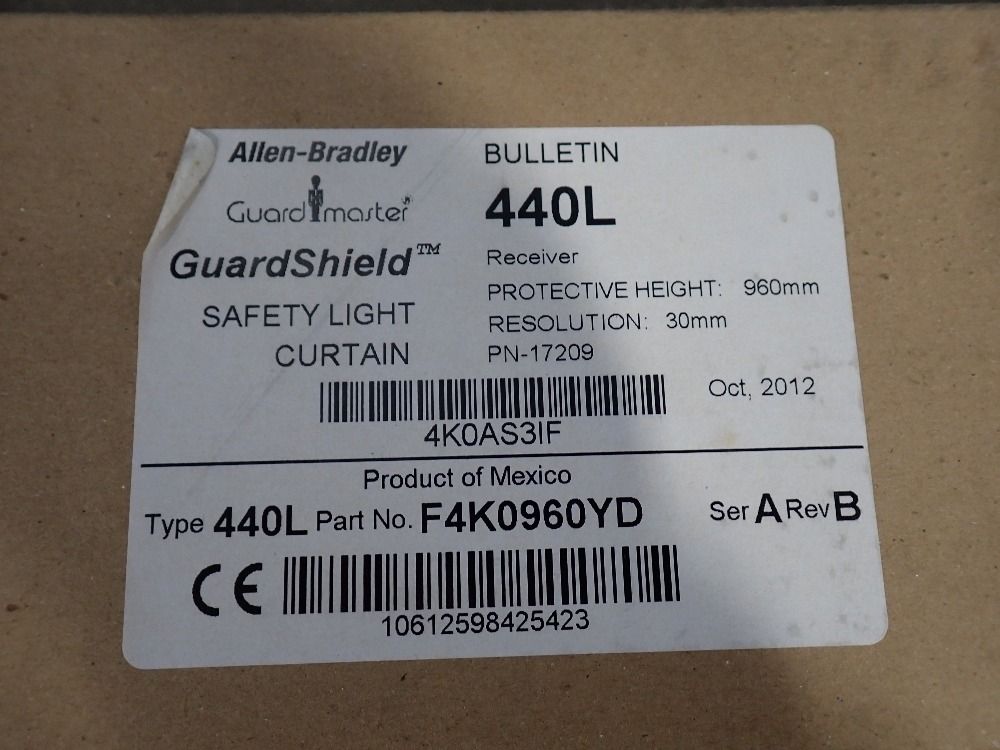 Allen-bradley Protective Height: 960 Mm (37.8 In) Safety Light Curtain - Bulletin 440l (ser. A, Rev. B)