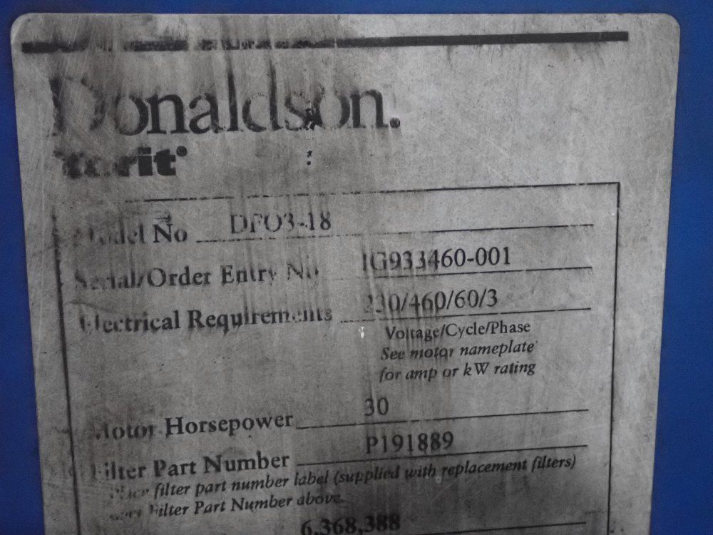 Donaldson Torit 30 Hp Dust Collector - Df03-18
