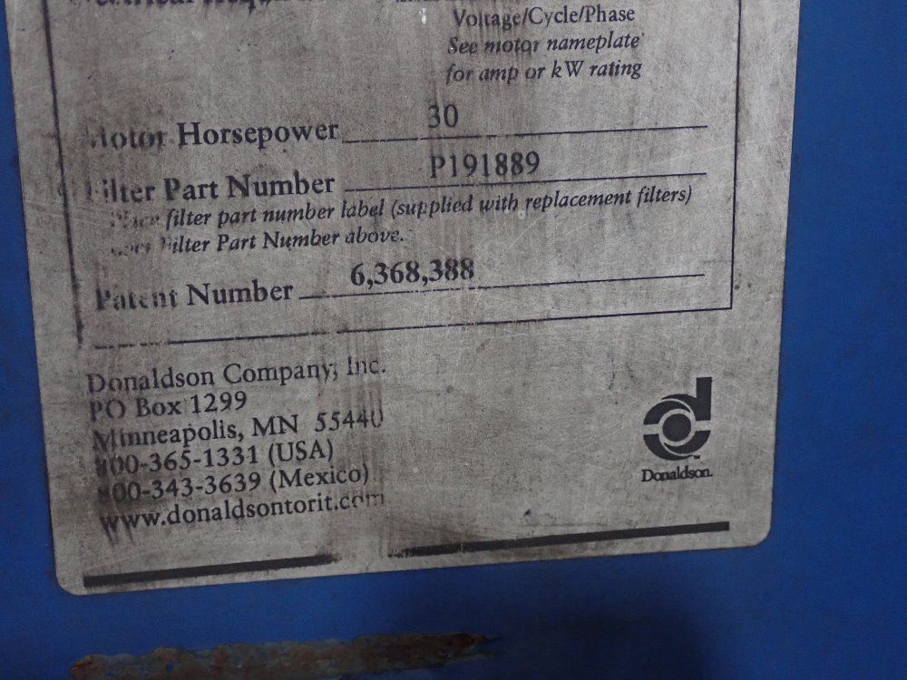 Donaldson Torit 30 Hp Dust Collector - Df03-18