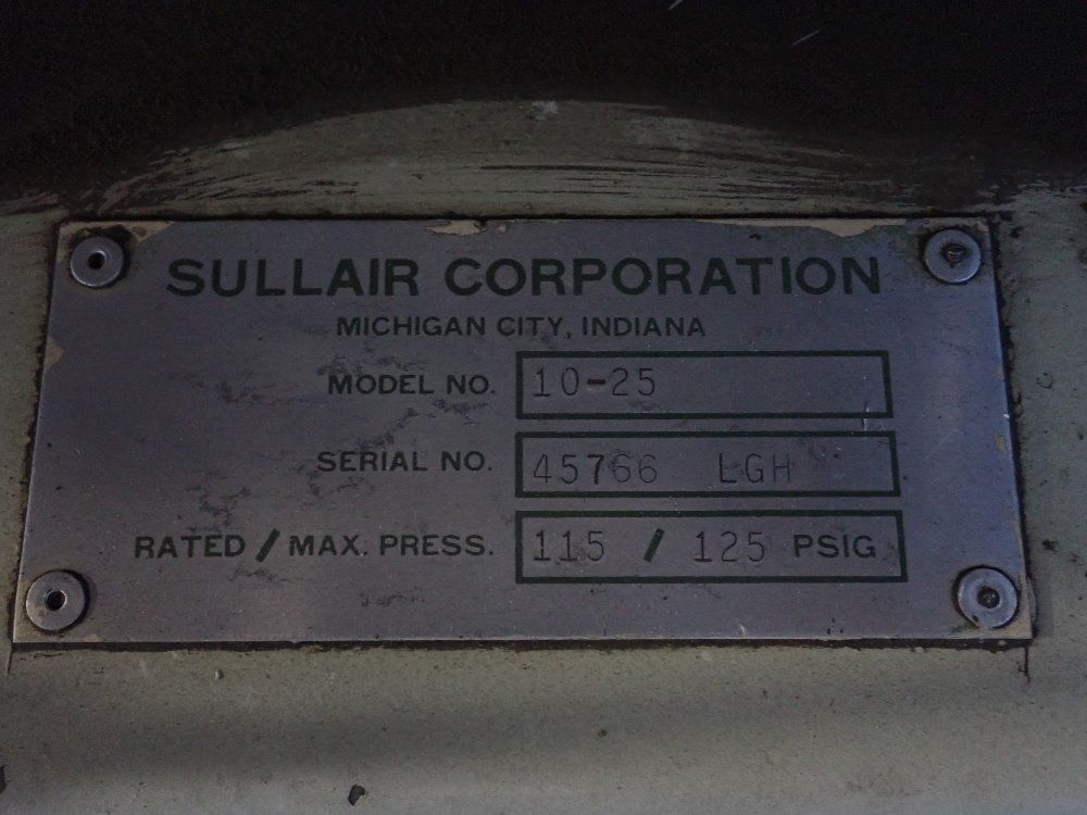 Sullair 25 Hp Air Compressor - 10-25