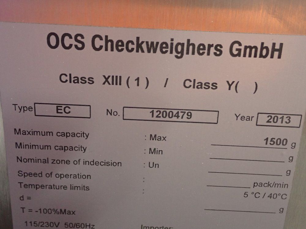 Ocs 12" W Checkweigher - Ec