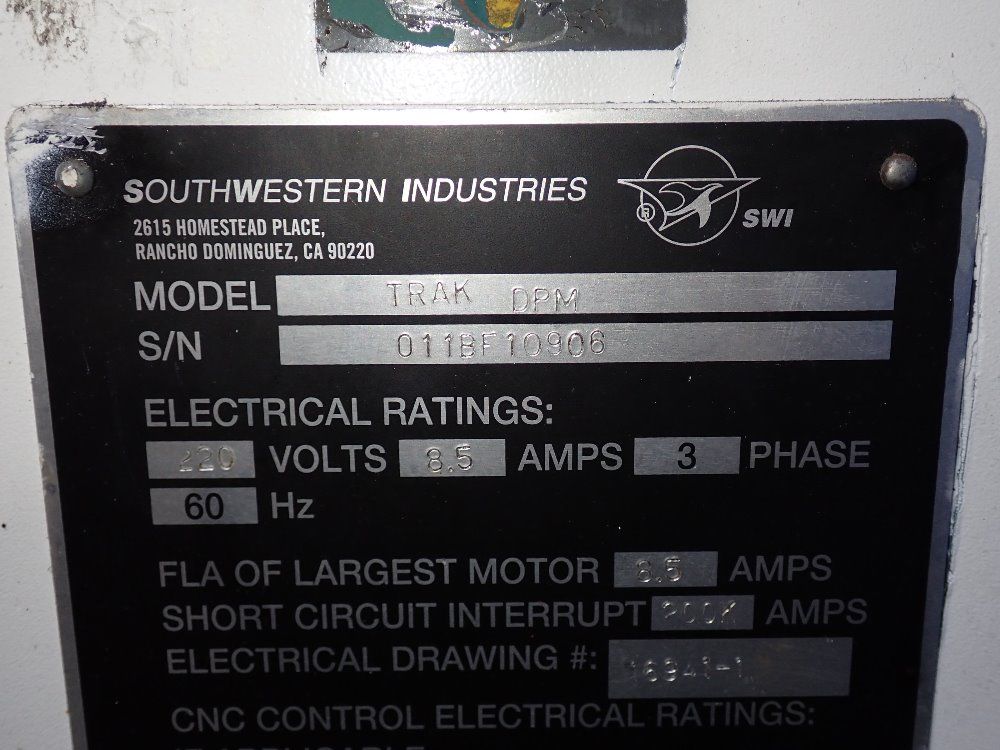 Southwestern 10" X 50" Cnc Vertical Mill - Trak Dpm