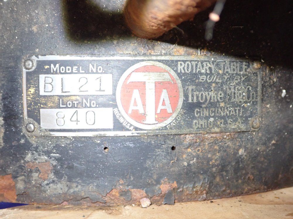 Troke Mfg Co 21" Dia Rotary Table - Bl21