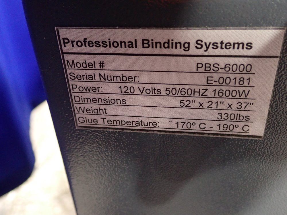 Professional Binding Systems Glue Machine - Pbs-6000