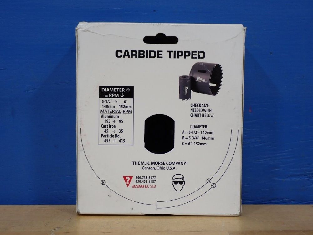 Morse 6" Dia Mhst96 Carbide Tipped Hole Saw, 6" Dia - Mhst96
