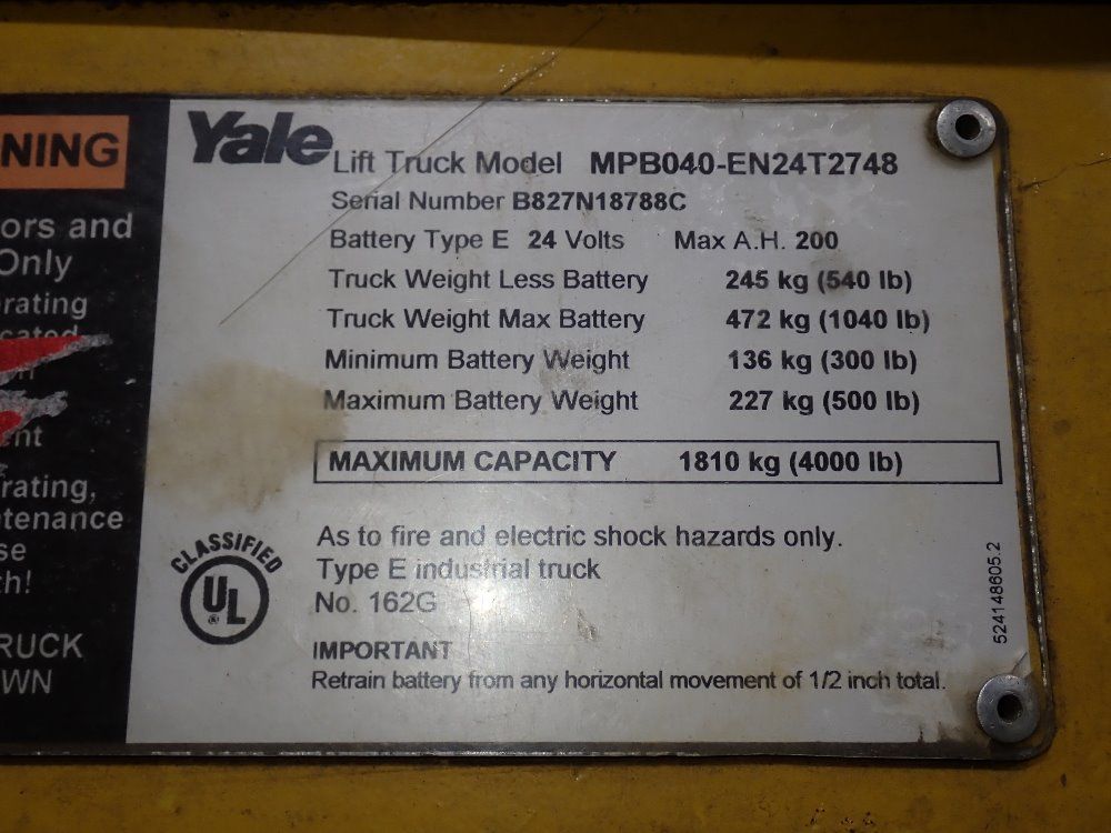 Yale Electric Pallet Jack