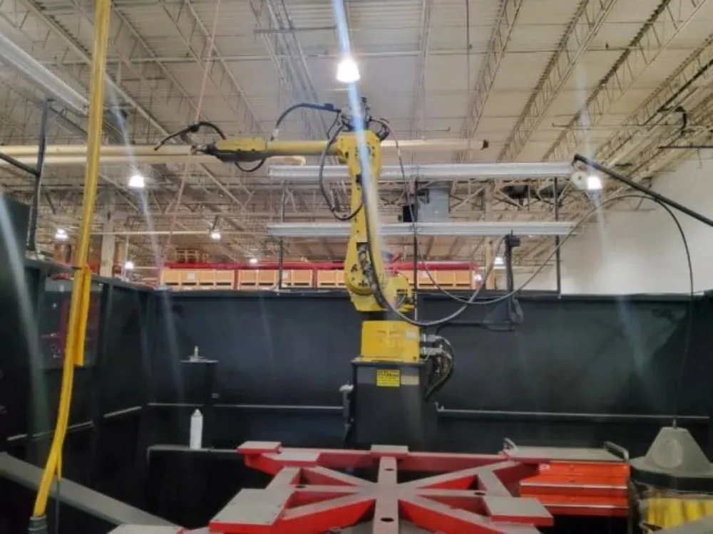 Fanuc / Lincoln Electric Robot Weld Cell W/ Positioner - Arc Mate 120ib/10l