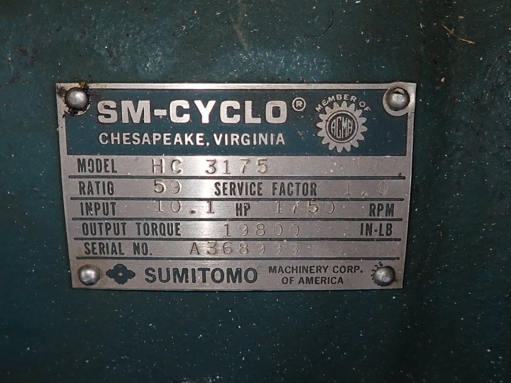 Sumitomo 59 Ratio Gear Reducer - Hc 3175