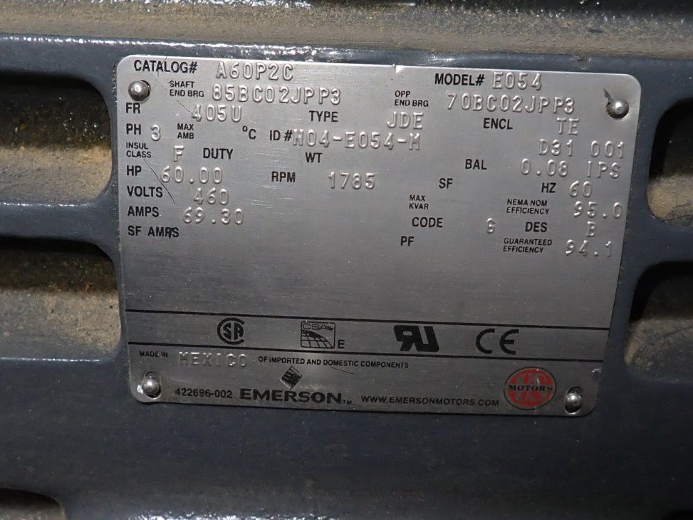 Emerson 60 Hp Motor - E054