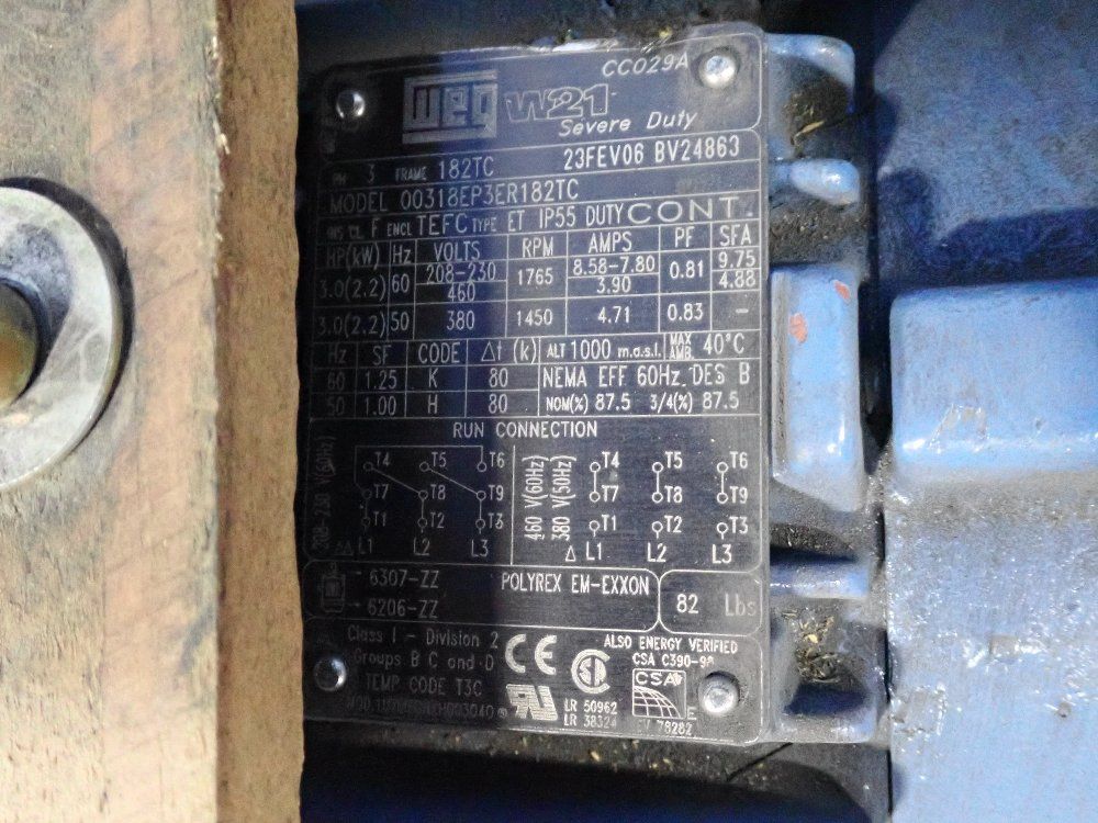 Weg 3 Hp Motor - 00318ep3er182tc