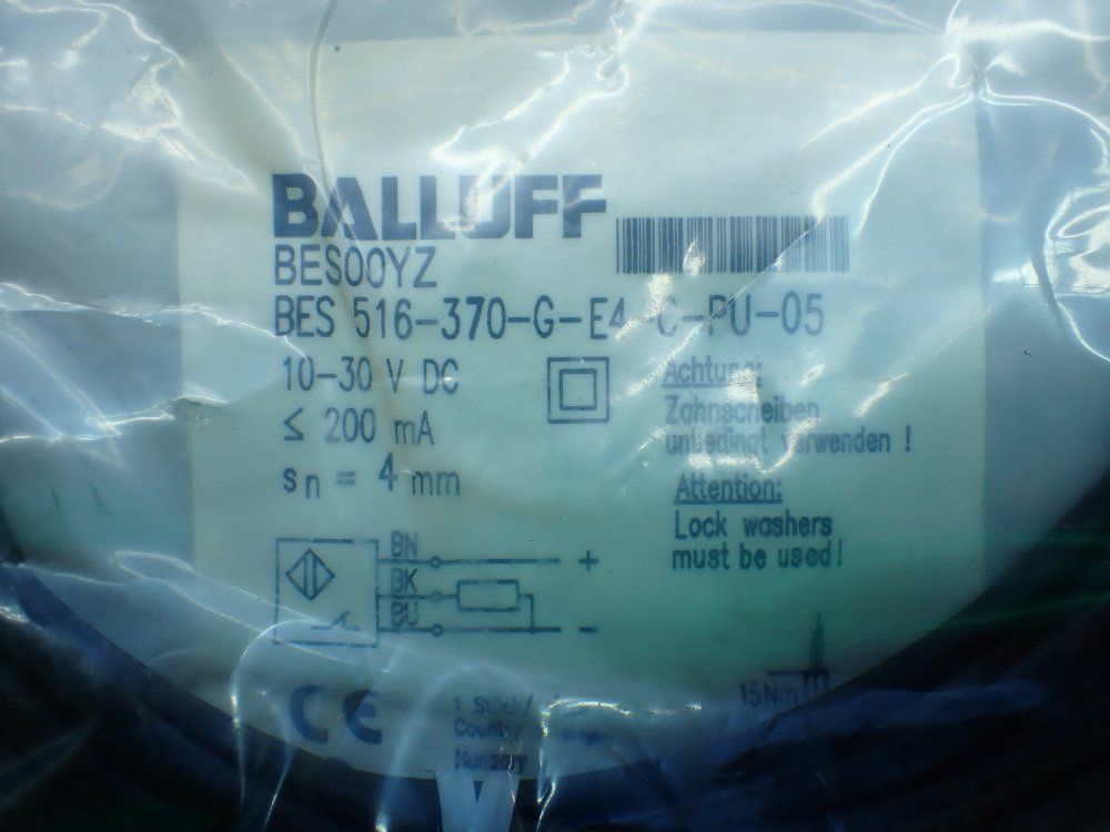 Balluff Inductive Proximity Sensor. - Bes 516-370-g-e4-c-pu-05