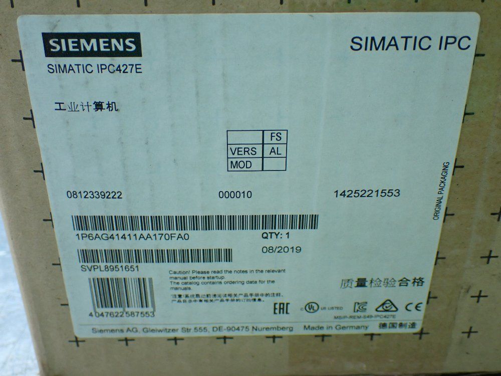 Siemens Simatic Ipc427e Microbox Pc - 6ag4141-1aa17-0fa0