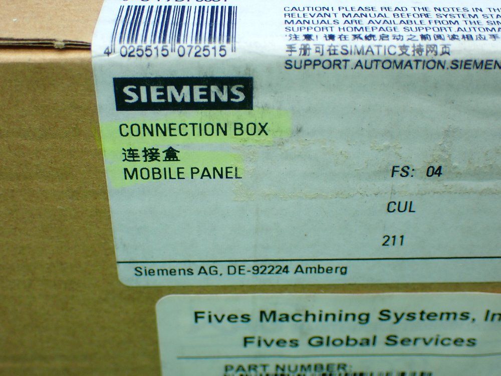 Siemens Simatic Mobile Panel 277 Connection Box - 6av6 671-5ae11-0ax0