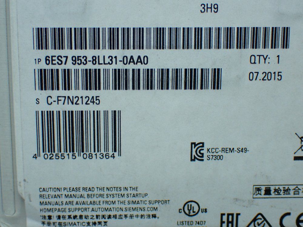 Siemens 6es7 953-8ll31-0aa0 Simatic S7-300 Memory Card - 6es7 953-8ll31-0aa0