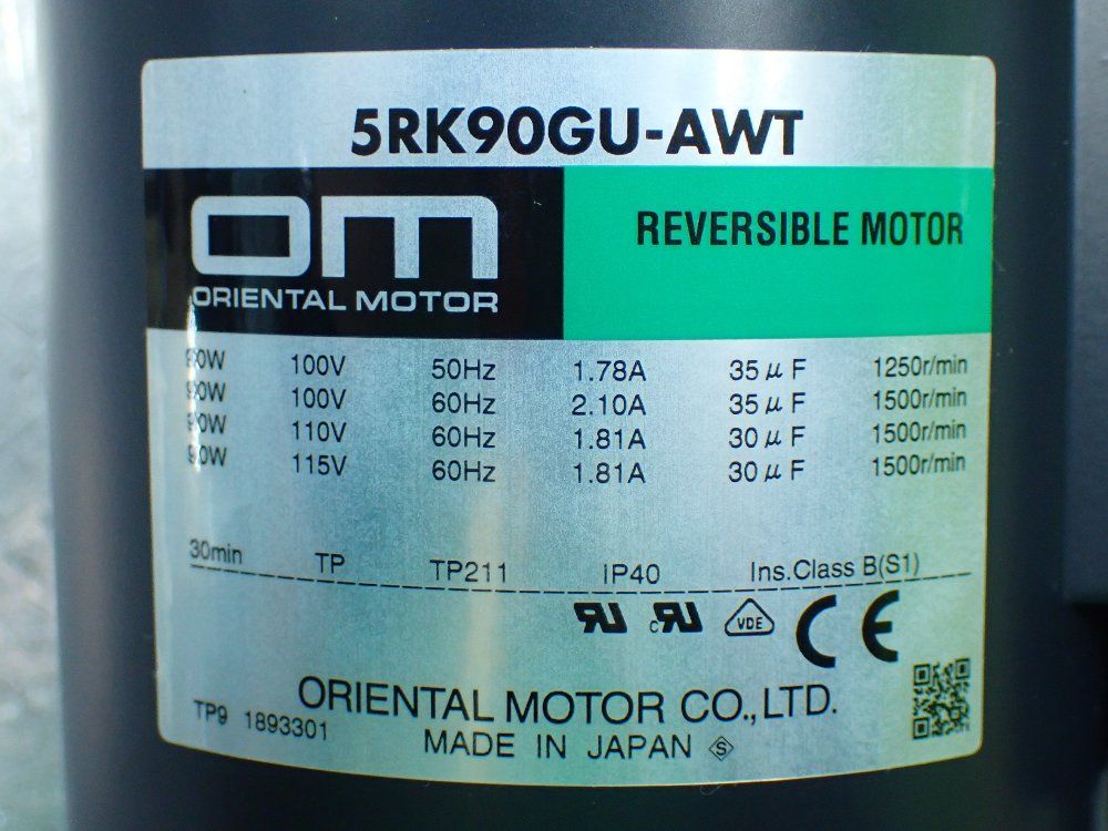 Oriental Motor Reversible Motor. - 5rk90gu-awtu