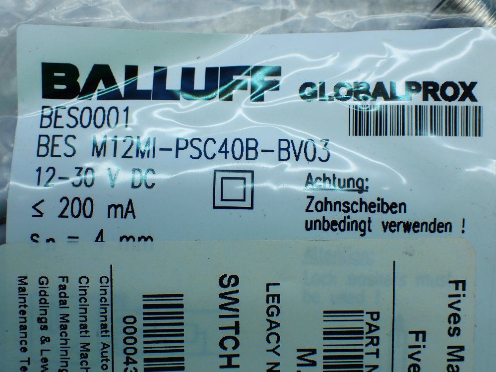 Balluff Inductive Proximity Switch - Bes M12mi-psc40b-bv03
