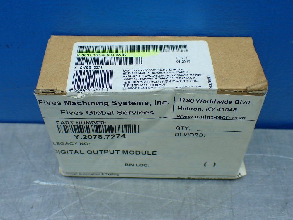 Siemens Digital Output Module - 6es7 138-4fb04-0ab0