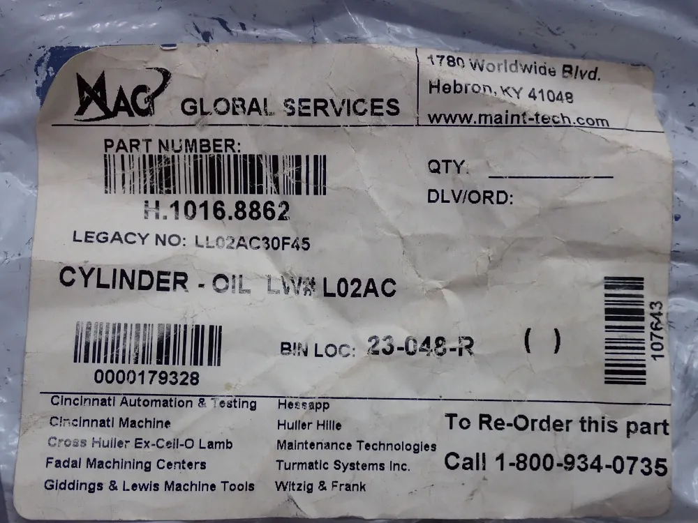 Five Machining Systems Cylinder - H-1016-8862