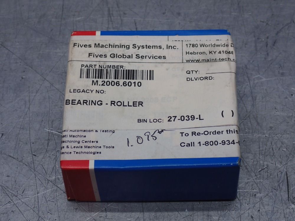 Skf Ball Bearing, 1.575" Bore - Nu-2208-ecp