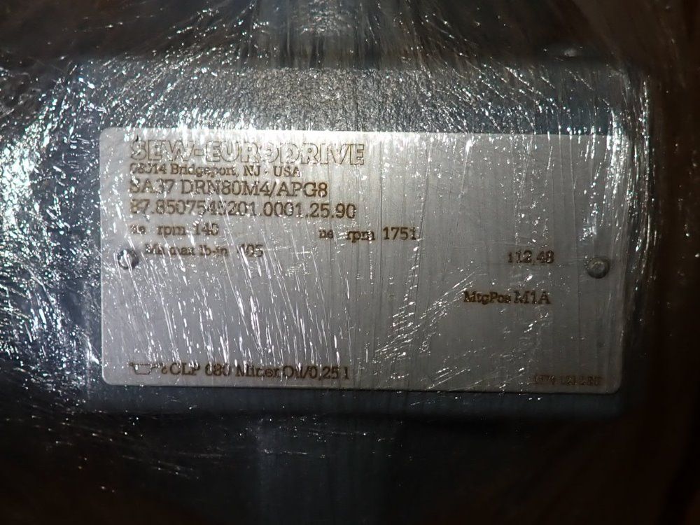 Sew Eurodrive 1 Hp Gear Drive - Sa37 Drn80m4/apg8