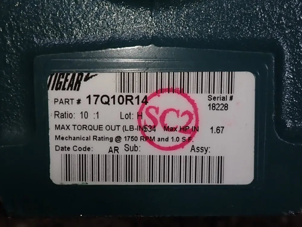 Tigear 10:1 Ratio Gear Reducer - 17q10r14