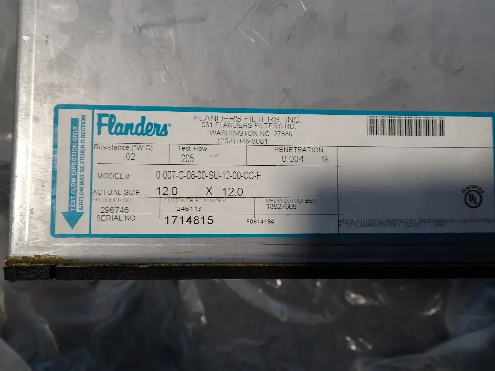 Flanders Air Filters - 0-007-c-08-00su-12-00-cc-f