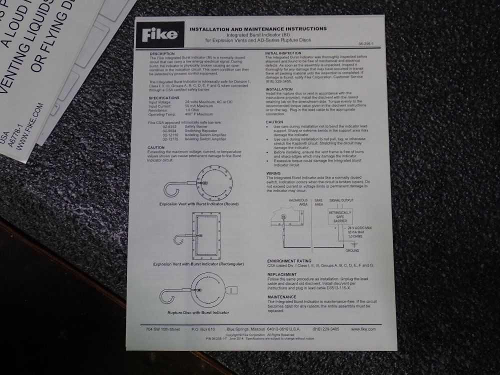 Fike Burst Indicator