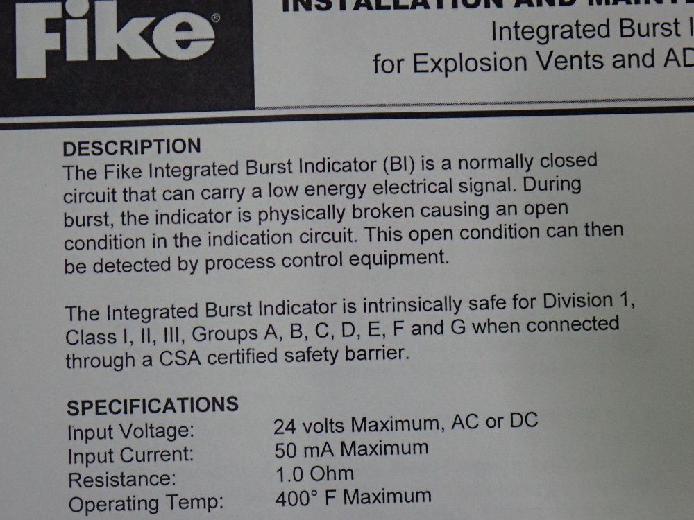 Fike Burst Indicator
